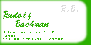 rudolf bachman business card